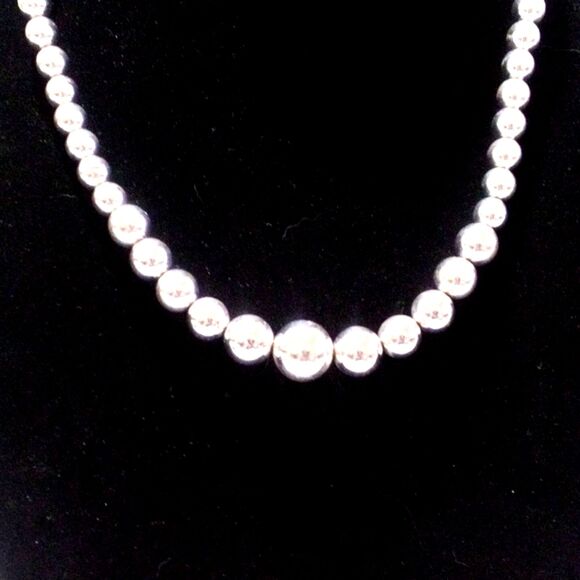 New York & Co. Silver Tone Graduated Bead Necklace - Picture 5 of 7